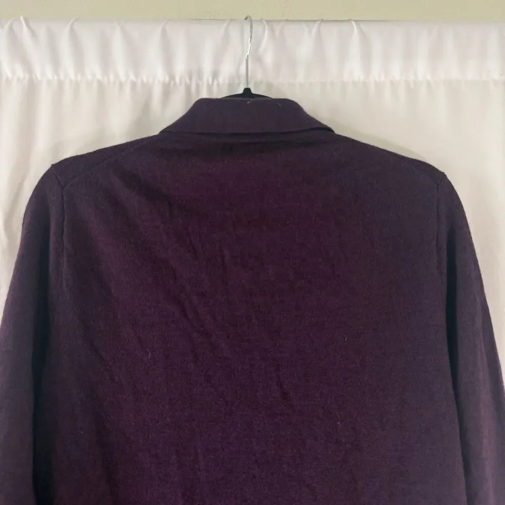 J. Crew Wool Blend Sweater Men's medium Burgundy Collared Long Sleeve Knit